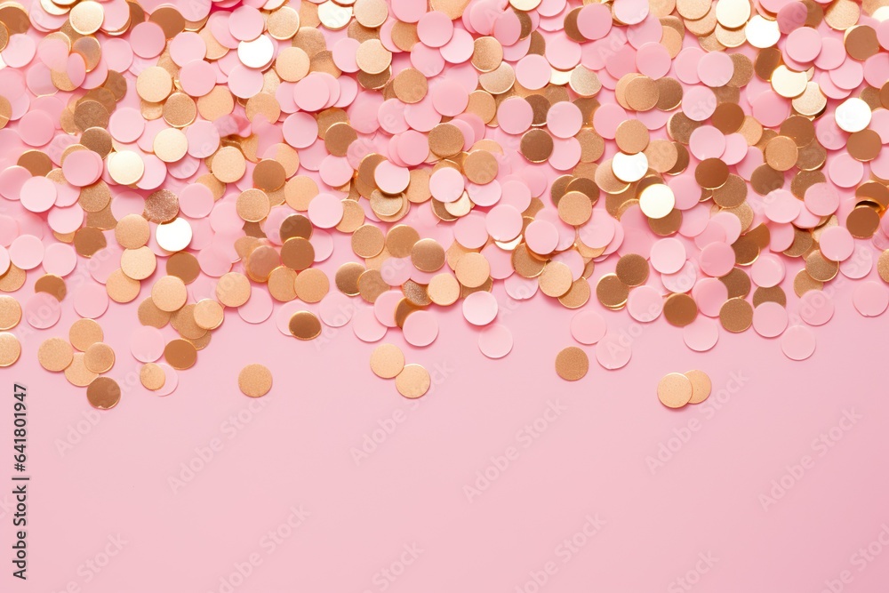 Gold sparkles on pink background | Generative AI Gold sparkles on pink background | Generative AI