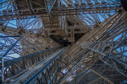 detail of the structure of the Eiffel Tower