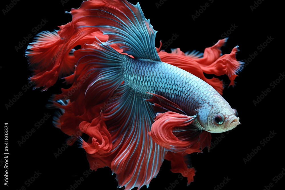 Fototapeta premium fighting fish on black background.