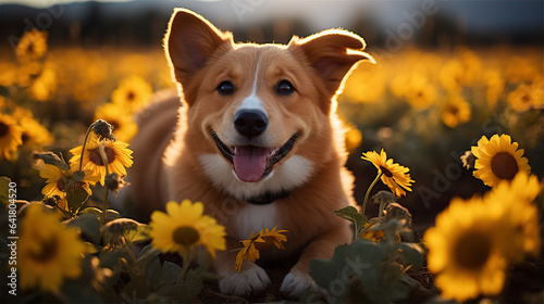 dog in park, this design was generated with artificial intelligence