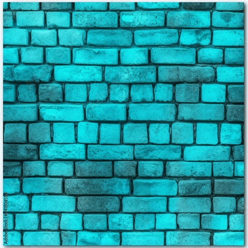Simple turquoise brick texture background