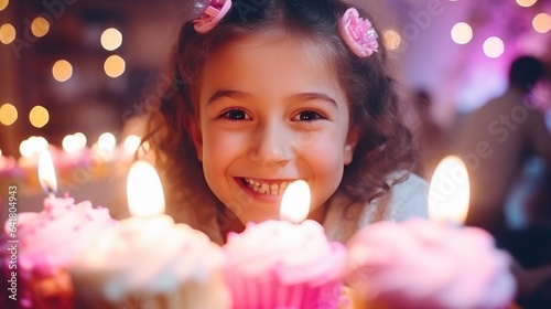 A little girl with joyful c...
