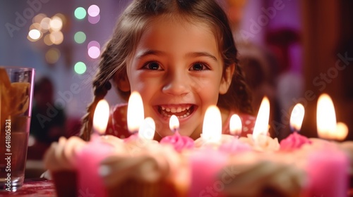 A little girl with joyful c...