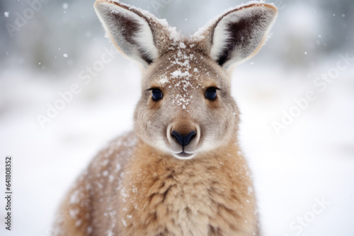 Arctic kangaroo in the snow