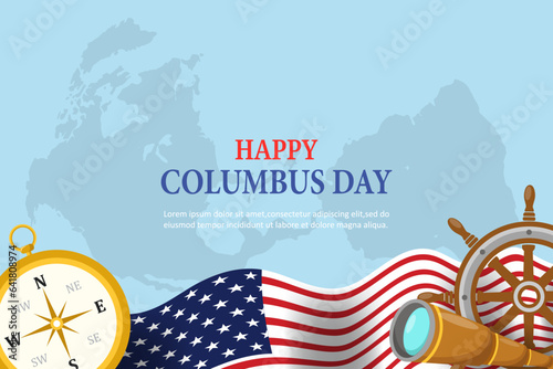 Happy Colombus day banner background
