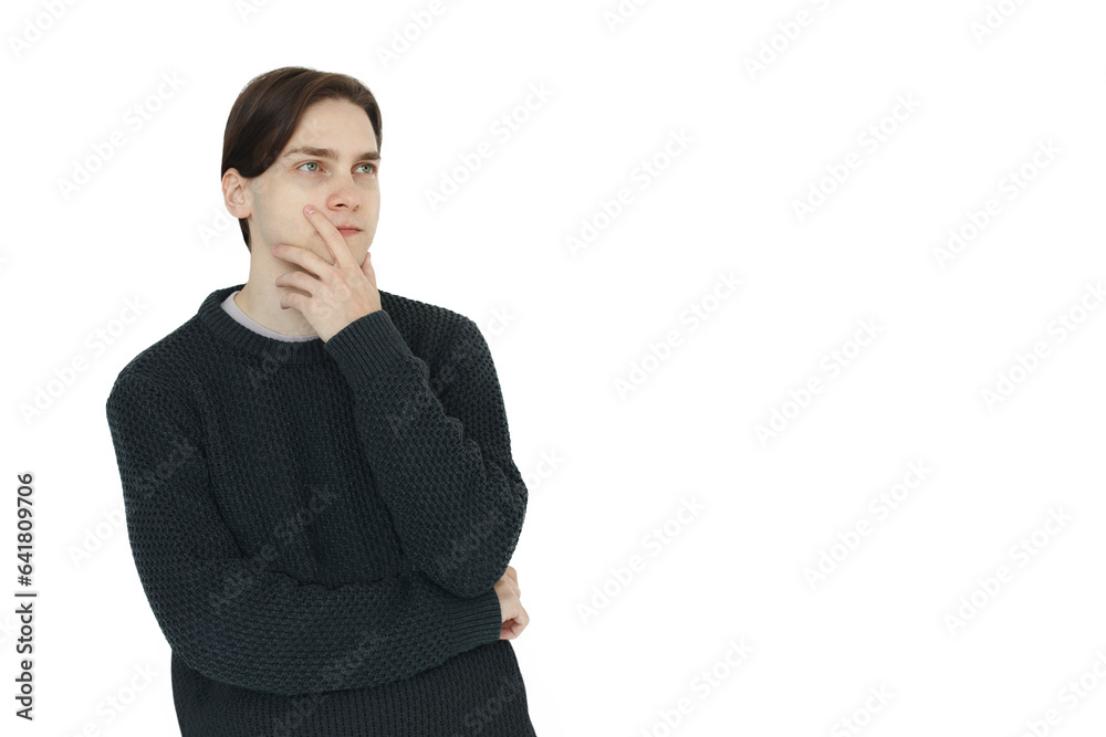 Thinking man on white background Thinking man on white background