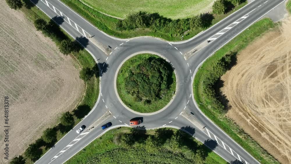 Kreisverkehr, Luftaufnahme