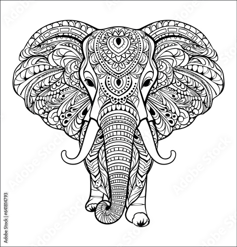 Mandala elephant coloring pages for adults