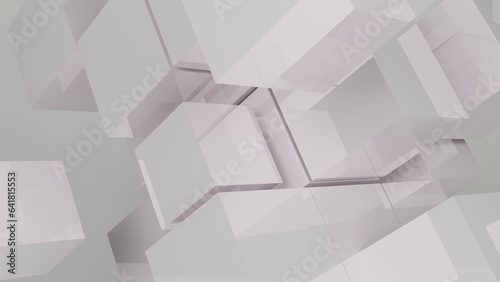 Fototapeta Naklejka Na Ścianę i Meble -  Abstract cube 3d background rendered image. Geometric modern abstract image. White color