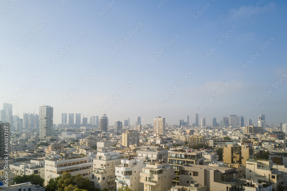 Panoramic view on the Tel Aviv buildings