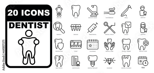 Dentistry Vector Icon collection. Perfect for a website or infographic.