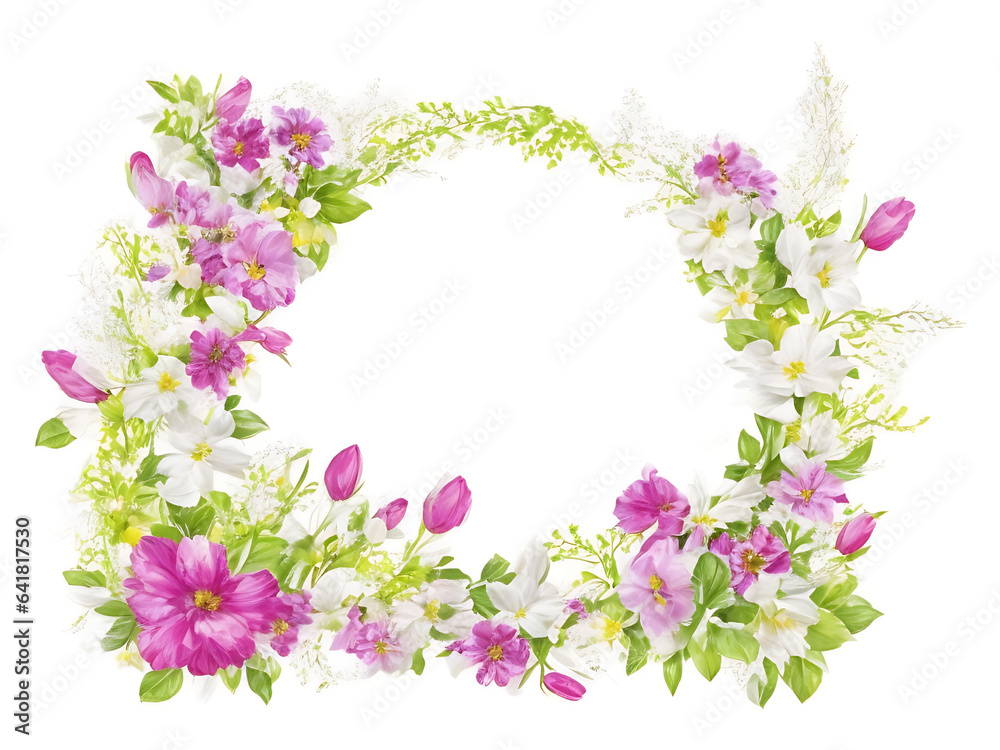 Beautiful spring flowers on white background.