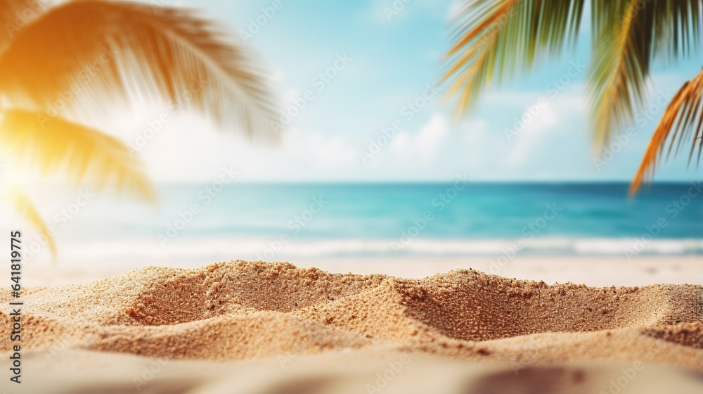 beach with palm trees background