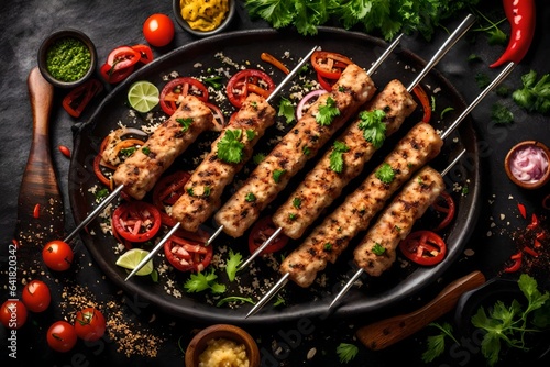 Minced Lula kebab grilled