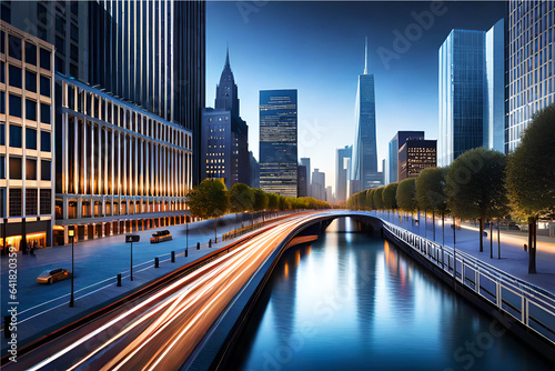 smart city, with interconnected devices enhancing urban living through efficient transportation, energy management