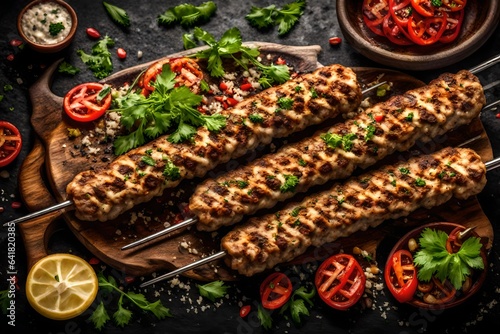 Minced Lula kebab grilled