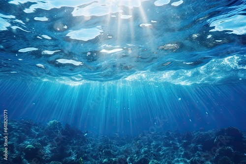 underwater scene with sun beams
