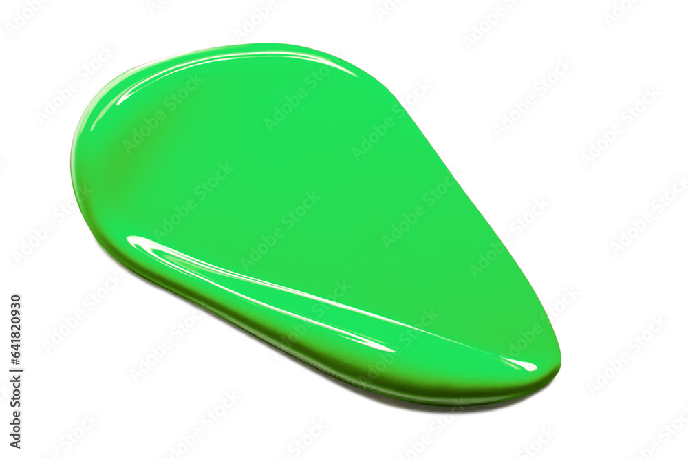 Smear of green glossy paint. The smear is green. Smear of green glossy paint. The smear is green.