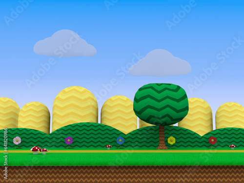Platform video game background photo