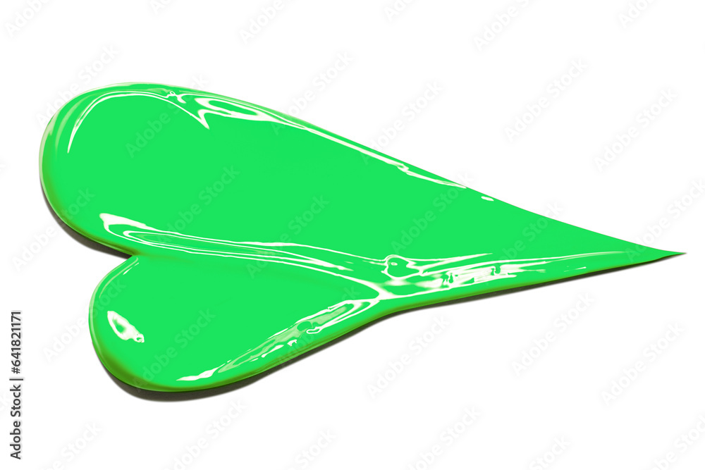 Smear of green glossy paint. The smear is green. Smear of green glossy paint. The smear is green.