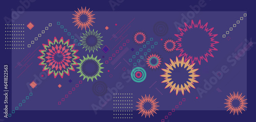 Abstract colorful background with geometric elements. Vector illustration for your design.
