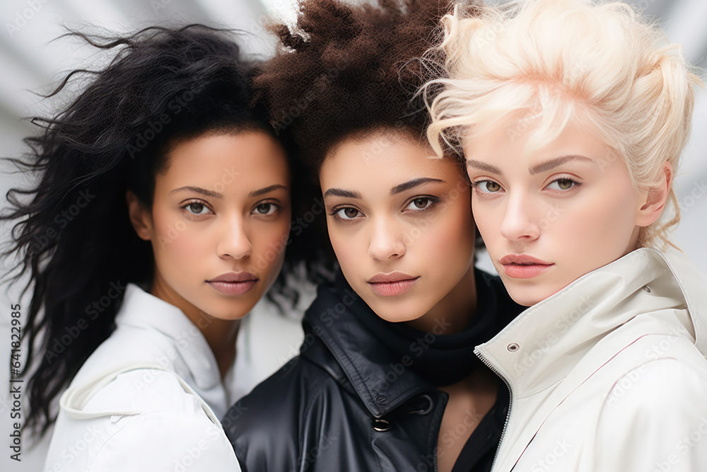 three young women posing three young women posing