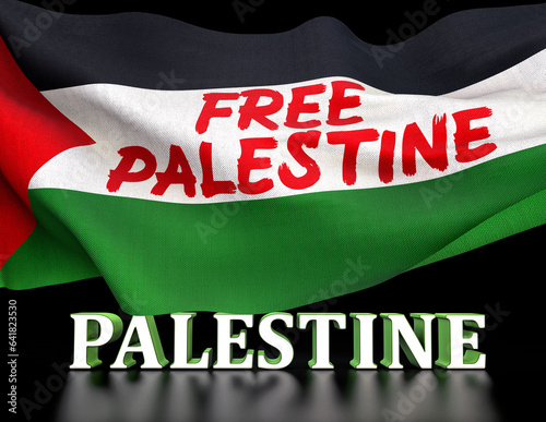 Palestine, Palestine flag and 3D Visual design.