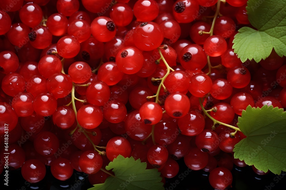 Fresh red currant berries as natural background, top view Fresh red currant berries as natural background, top view