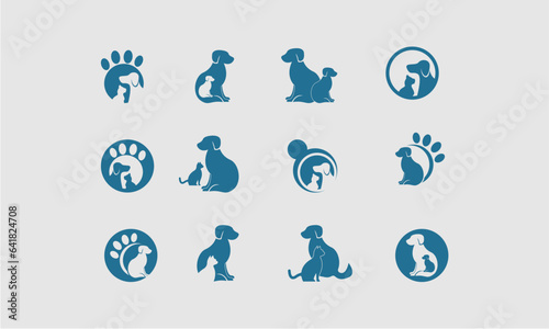 set of petshop logo vector