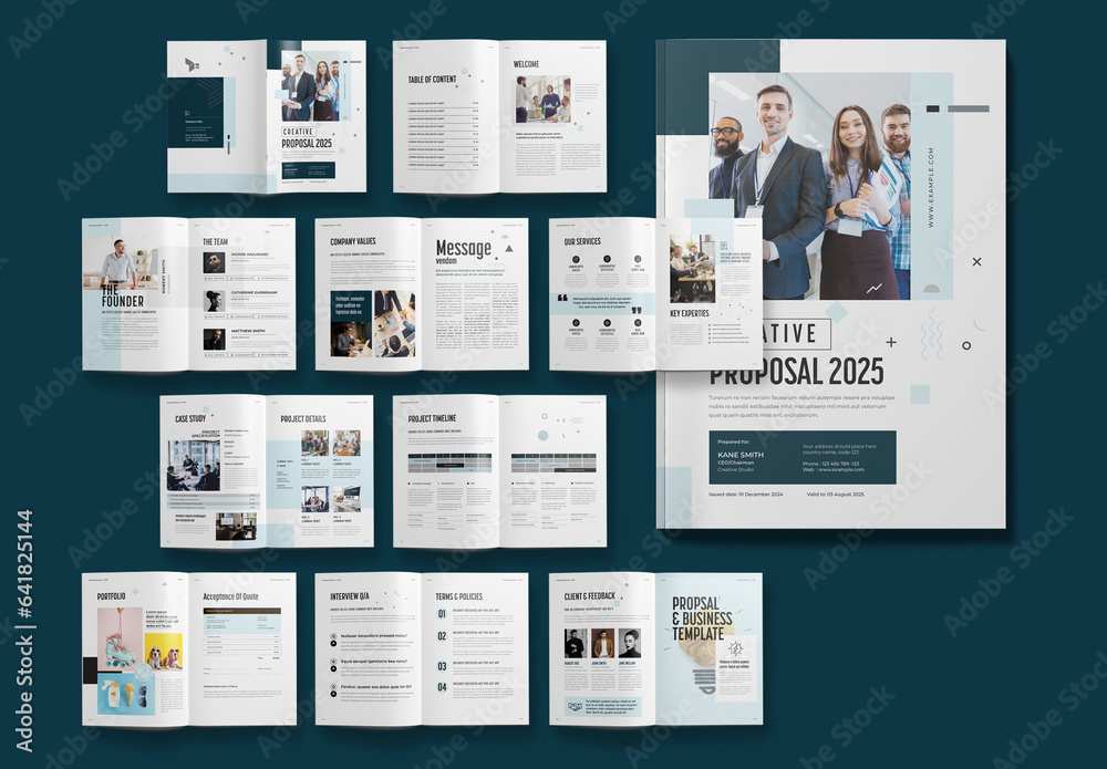 Minimal Proposal Brochure With 20 Pages InDesign Template Stock ...