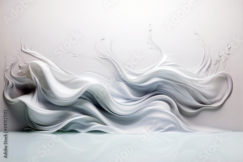 Abstract background with wavy lines. Smooth waves of liquid consistency. Generative AI