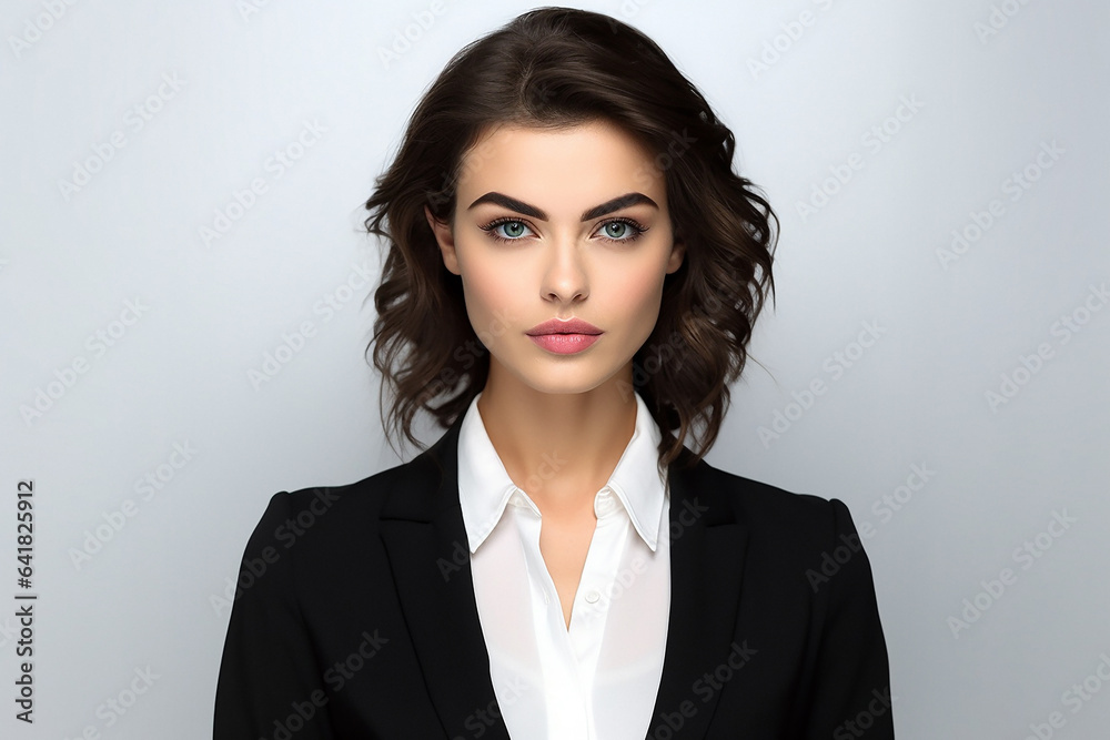 ai generative, girl in a suit on a white background ai generative, girl in a suit on a white background
