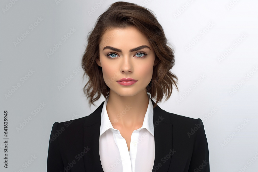ai generative, girl in a suit on a white background ai generative, girl in a suit on a white background