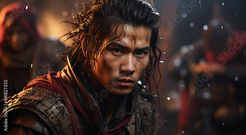 Ancient Chinese warriors on the battlefield