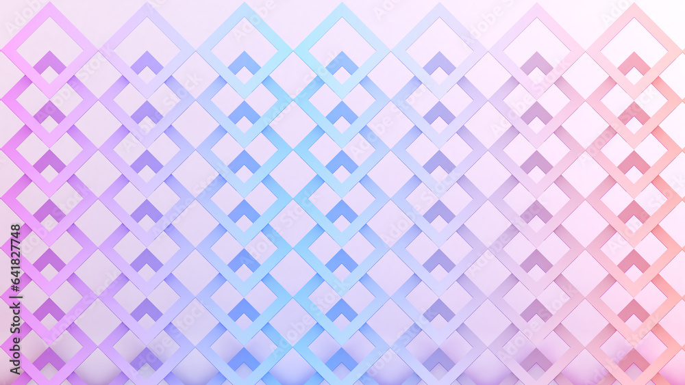 Fototapeta premium Abstract light colour chaotic square bar structure background, geometric background, 3d rendering