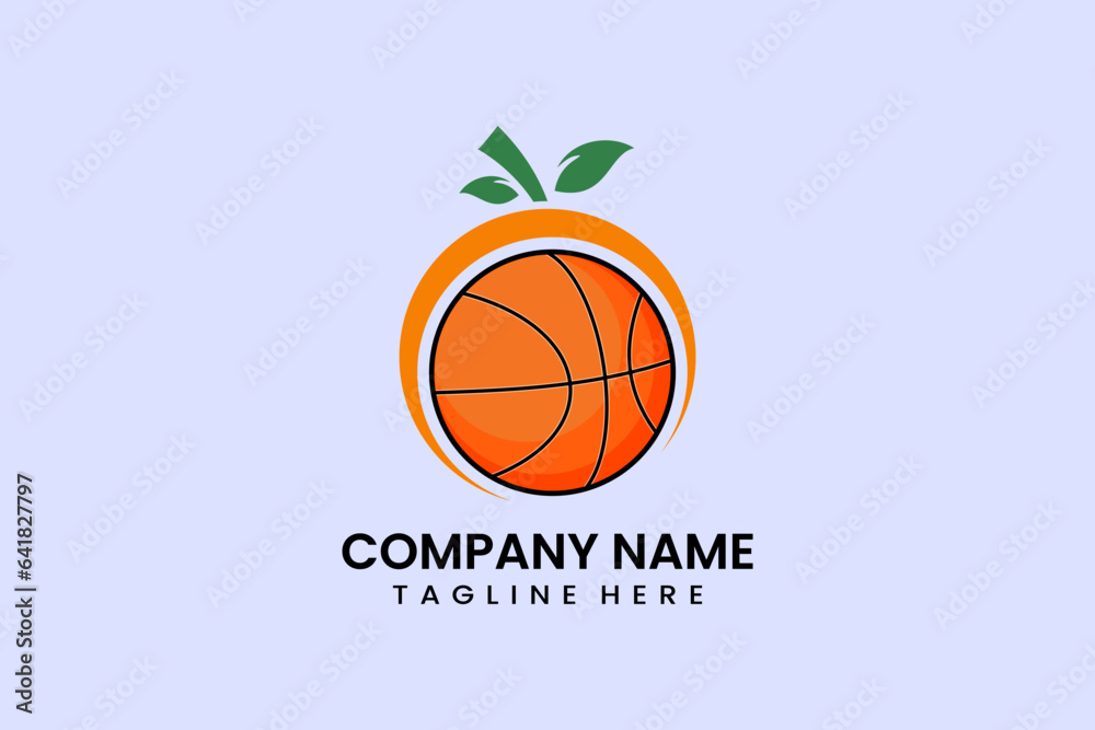 Flat fruit ball sport icon symbol logo template vector design illustration