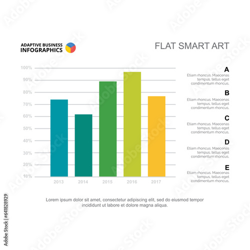 Vertical bar chart diagram or infographic vector illustration. Cartoon drawing of business scheme for report or brochure. Analytics, development concept for business report or presentation slide