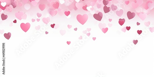 Pink Paper Hearts Confetti Overlay, Generative AI © Image Alchemy