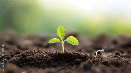 Seed growing and Planting, Newborn or Afforest concept