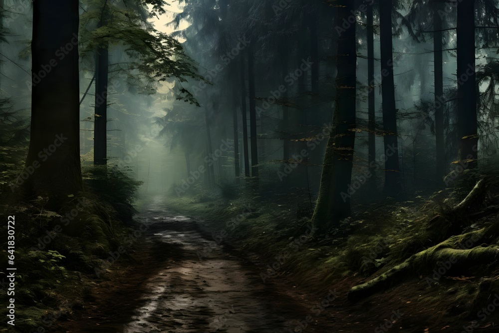  Ein Weg durch einen Wald