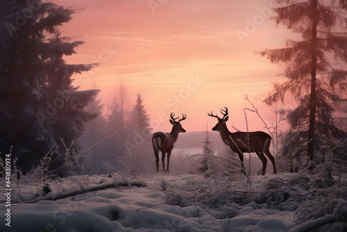 Winterliche Spaziergänger in der Abenddämmerung © kashiStock