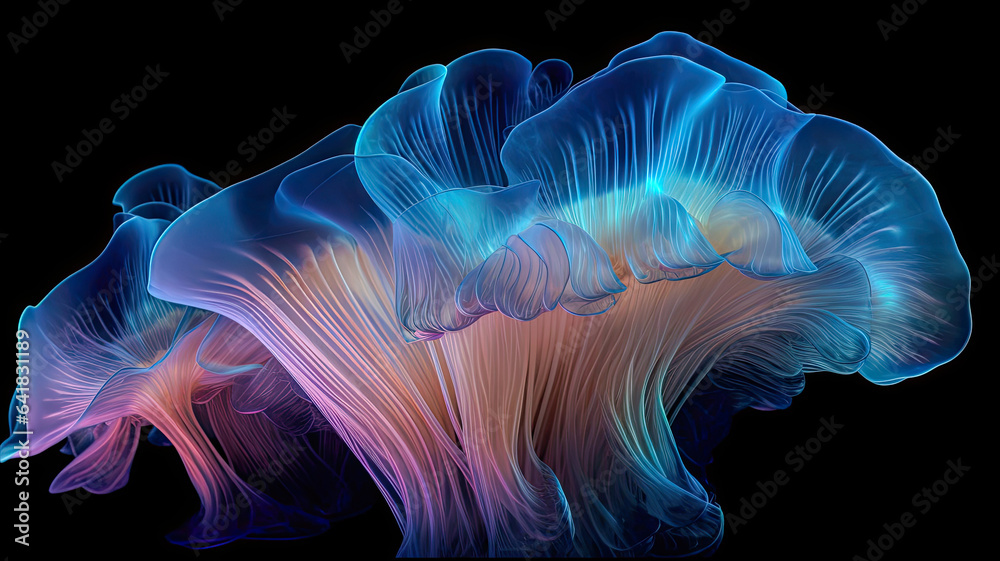  Jellyfish Floating in Dark Blue Water,jellyfish in the dark