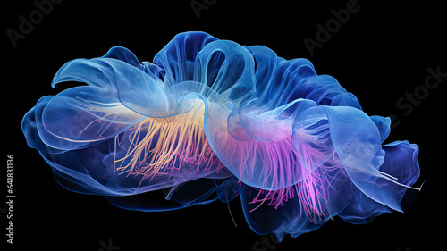  Jellyfish Floating in Dark Blue Water,jellyfish in the dark