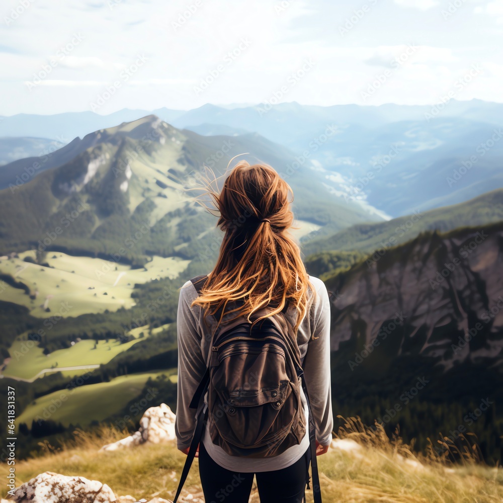 Person looking out at a gorgeous view from on top of a mountain after a long day of hiking
