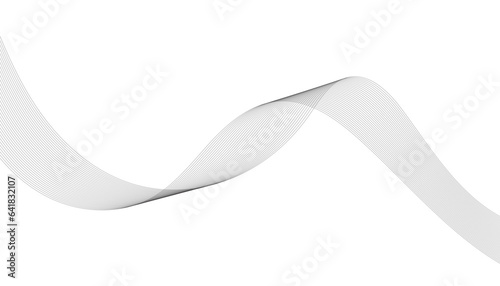 Stylized line art background. Vector illustration. Wave with lines created using blend tool. Curved wavy line, smooth stripe.
