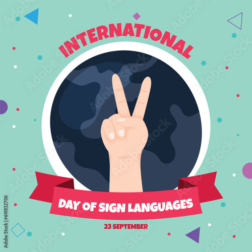 Free vector illustration for international day of sign languages