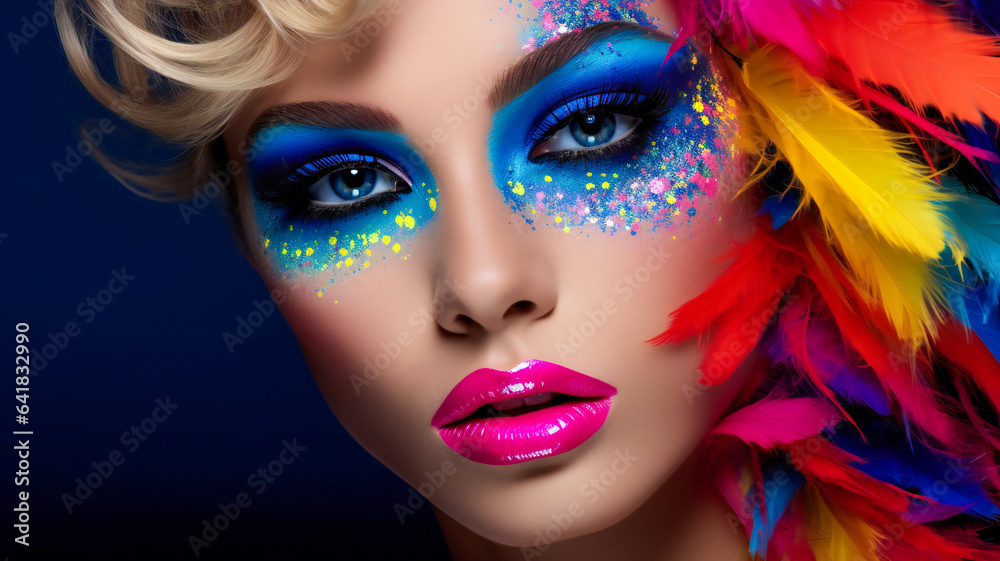 Beautiful woman with bright make-up