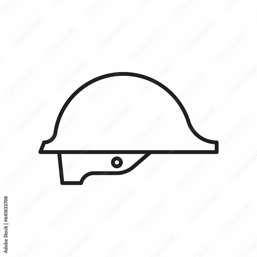 Hard hat helmet line outline icon Hard hat helmet line outline icon