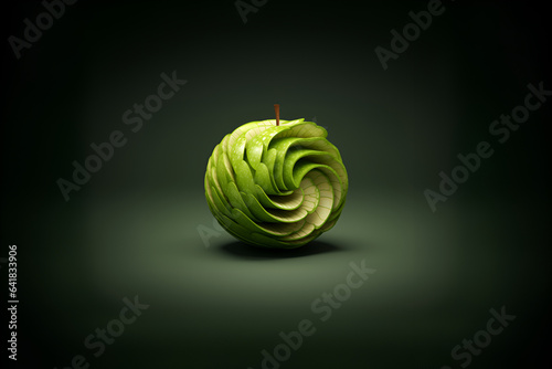 Green apple slices collage. photo