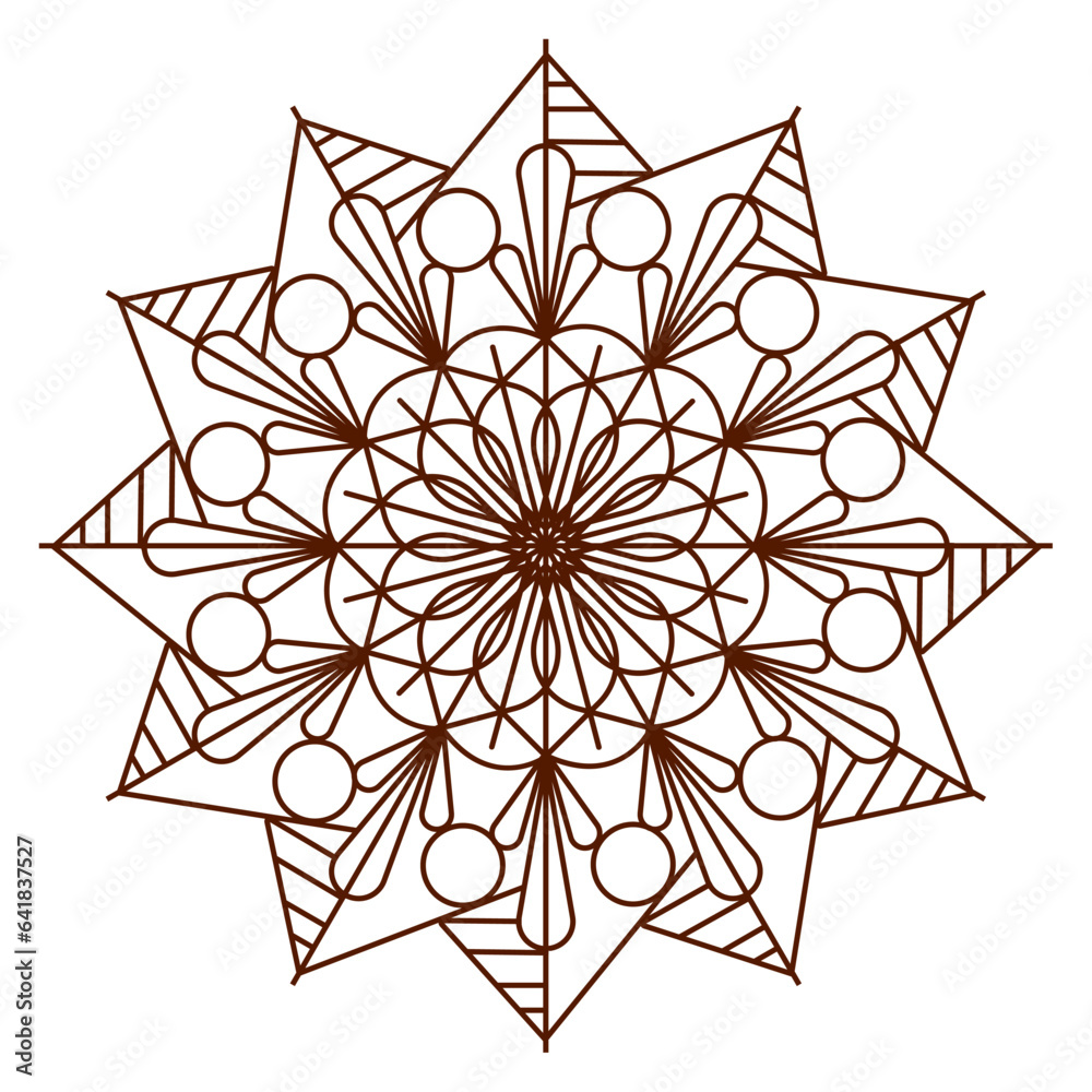 Isolated mandala pattern sketch outline style Vector Isolated mandala pattern sketch outline style Vector